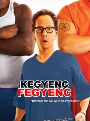 A Kegyenc fegyenc (Big Stan) filmplakátja: A középpontban Rob Schneider látható szemüvegben, kék börtönruhában és meglepődött arccal, miközben láncok lógnak a derekán. Két oldalán kigyúrt, tetovált rabok karjai látszanak.